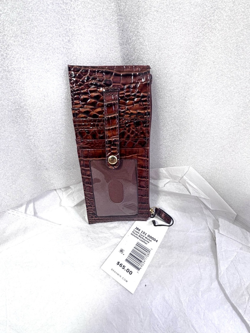 Brahmin Credit Card LeatherWallet Pecan Melbourne - Picture 5 of 10